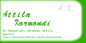 attila kormondi business card